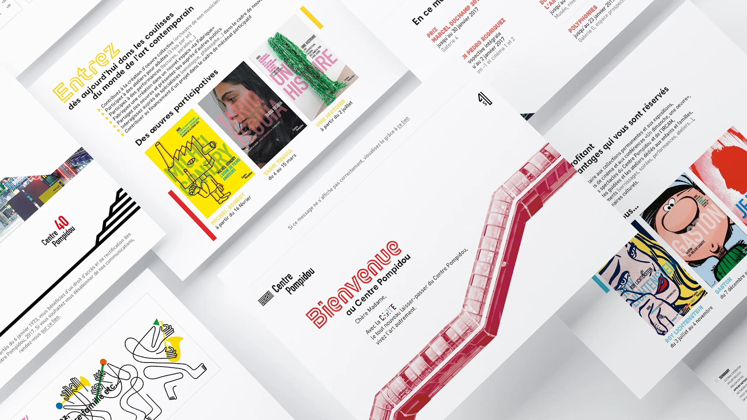 Centre Pompidou, emailings de bienvenue des abonnés