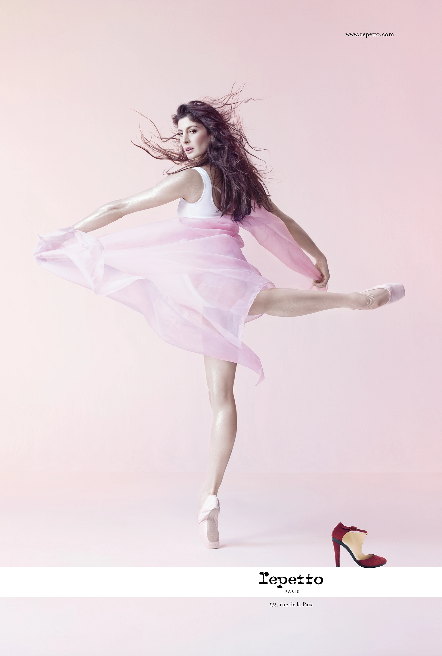 Repetto, affiche, la danseuse et son voile rose